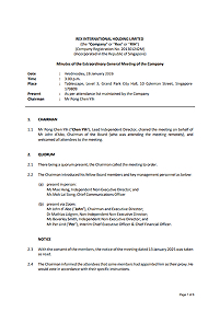 Minutes of the Extraordinary General Meeting