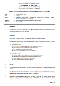 Minutes of the Annual General Meeting